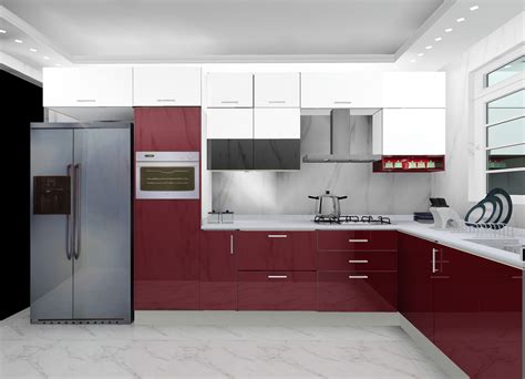 L Shaped Modular Kitchen Design India Small Modular Kitchen Design