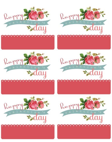 Valentines Day Labels With Roses Free Printable Labels And Templates
