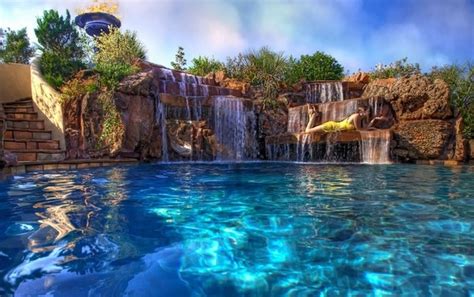 Unique Pools With Waterfalls Cool Water Features For The Patio