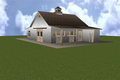 Most times, our prebuilt barn requires basic site prep making the starting process fast and simple. 3 Stall Horse Barn Plan with ground Apartment | My Style ...