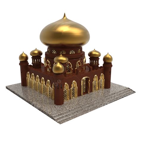 Brown Mosque With Golden Dome Religion Architecture Culture Png
