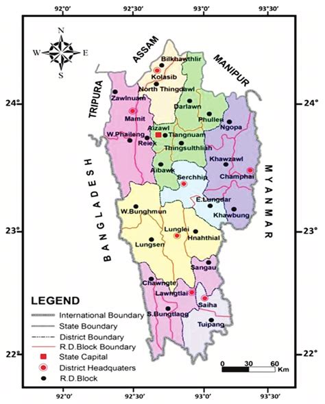 Location Map Of Mizoram State Source By Author Download Scientific