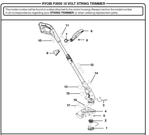 Ryobi 40 Volt Weed Wacker Parts Diagram