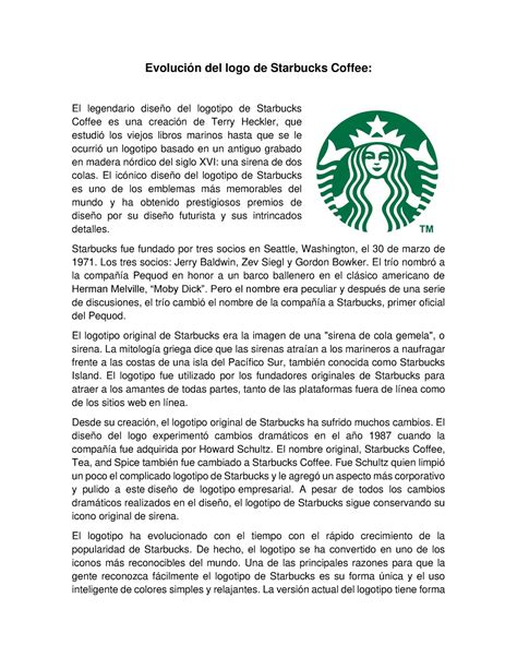 Evolución Del Logo De Starbucks Coffee Evolución Del Logo De