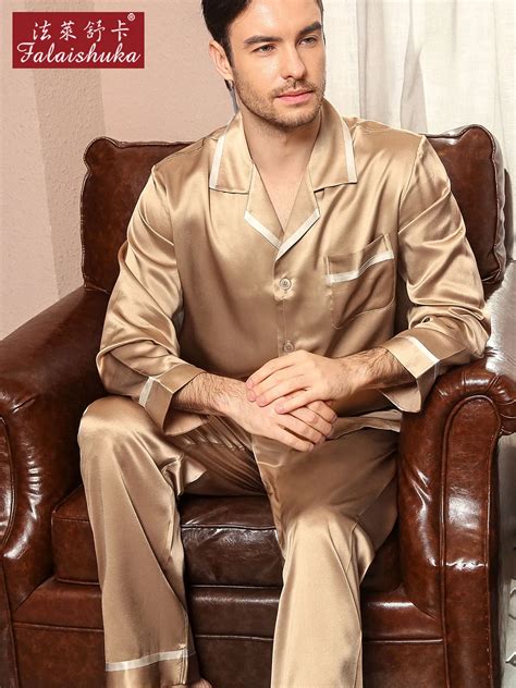 22 Momme 100 Genuine Silk Pajamas Sets Men Elegance Long Sleeve Quality Homewear New Male Noble