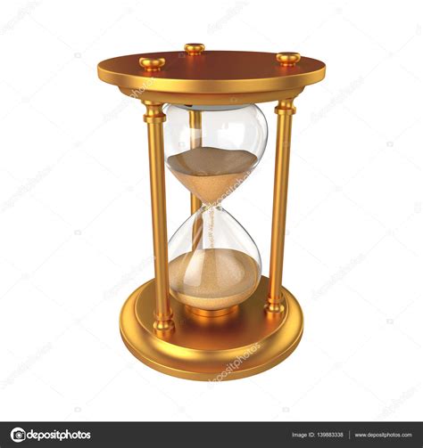 Hourglass Isolated On White Background 3d Rendering Stock Photo By