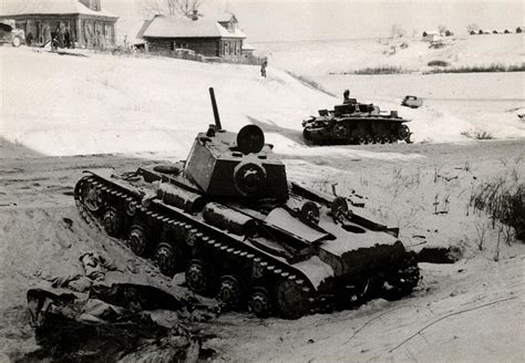Wwii Russian And German Tanks Eastern Front Photograph By Historic Image
