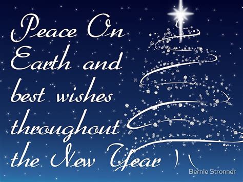 Peace On Earth And Best Wishes Throughout The New Year Card By Bernie
