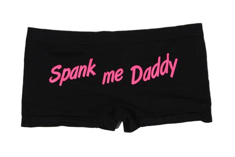 Spank Me Daddy Boy Shorts Black Etsy