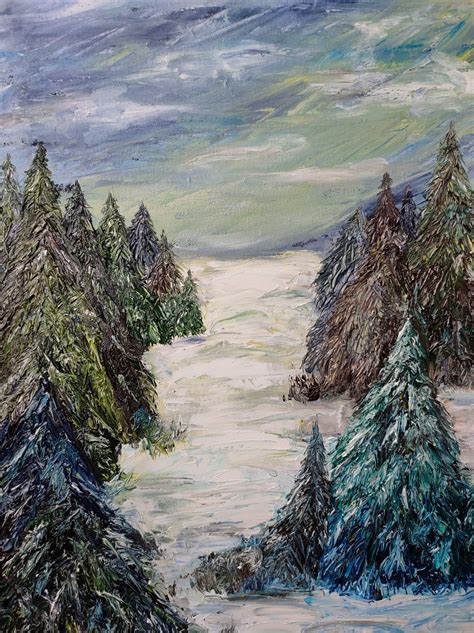 Quiet In The Winter Forest Painting By Irina Avlasenko Artmajeur