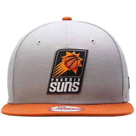 Mens Phoenix Suns New Era Gray Team 9fifty Snapback Adjustable Hat
