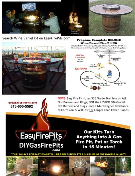 Diy Gas Fire Pit Easy Fire Pit Fire Pit Kit Wine Barrel Fire Pit Fire Table Propane Chrome