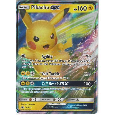 Check spelling or type a new query. Pokemon Trading Card Game SM232 Pikachu GX | Black Star Promo Card | Holo Rare - Trading Card ...