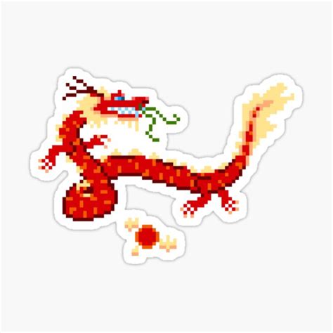 8 Bit Dragon Sticker For Sale By Moppo Redbubble