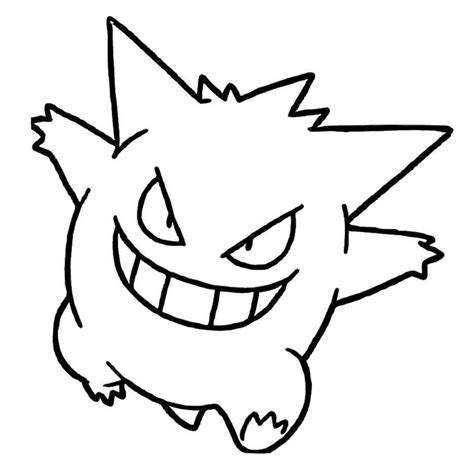 Printable Gengar Coloring Pages Anime Coloring Pages