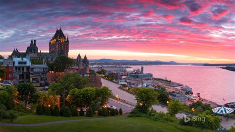 Que Panorama Of Old Quebec City 2017 Bing Wallpaper2017 Château