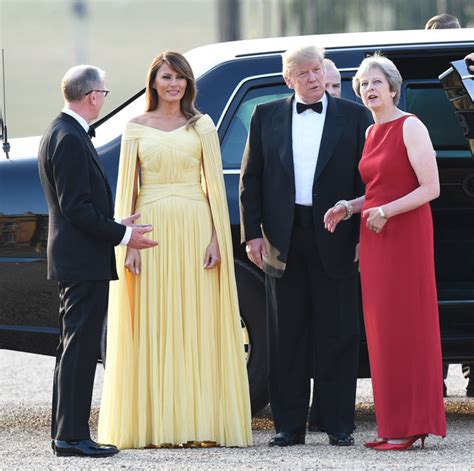 Melania Trumps Yellow Gown By J Mendel And Pointy Pumps Look Divine