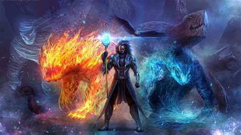 Fantasy Mage Wizard Sorcerer Art Artwork Magic Magician Wallpapers Hd Desktop And