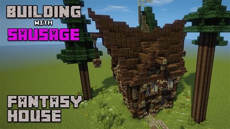 Minecraft Building With Sausage Fantasy House 1 Youtube