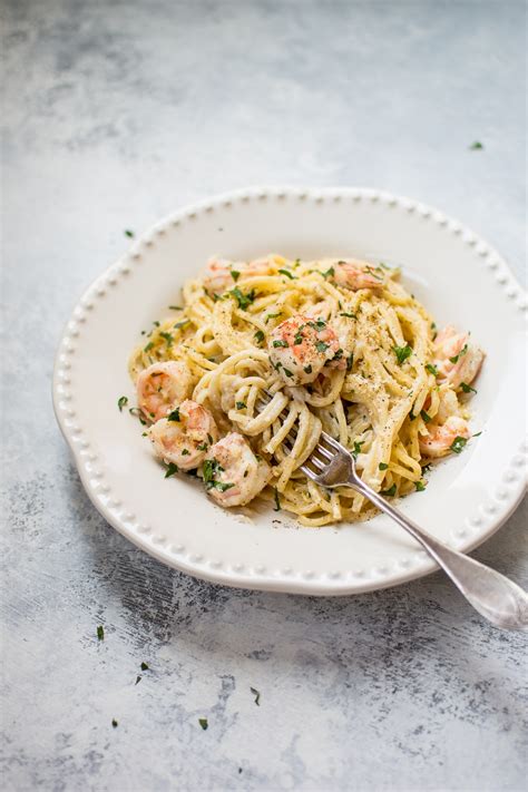 While the pasta is cooking, heat two tablespoons butter in a large skillet over shrimp, garlic butter and white wine sound like all my dreams come true wrapped around a fork. Creamy Lemon Shrimp Spaghetti • Salt & Lavender
