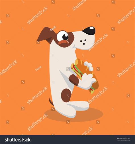 Cartoon Jack Russel Dog Eating Sandwich Stock Vector Royalty Free