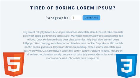 Lorem Ipsum Generator Using Htmlcss And Javascript Code