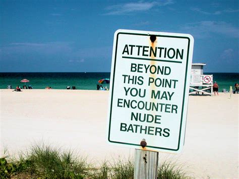 Nude Bathers Sign Warning Of A Nude Beach Miami Fl By Ly… Flickr