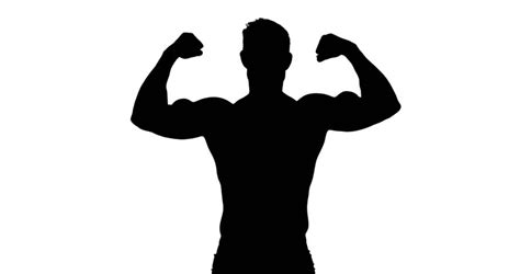 Muscular Silhouette Of Man Flexing Stock Footage Video