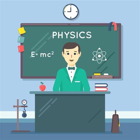 Free Vector | School physics teacher in audience. class lesson ...