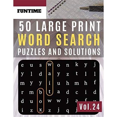50 Large Print Word Search Puzzles And Solutions Funtime Activity