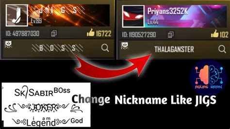 Hello and welcome guys, today i am going to share best free fire name boss. How to change your nick name in stylish font like JIGS or ...