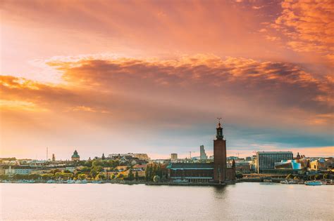 Stockholm, Sweden. Scenic Skyline View Of Famous Tower Of Stockh ...