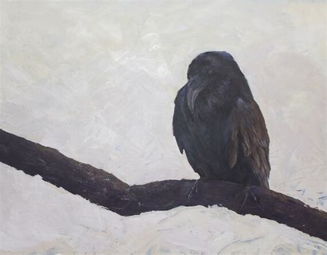 Raving Oil Painting Raven Resting Original On Etsy