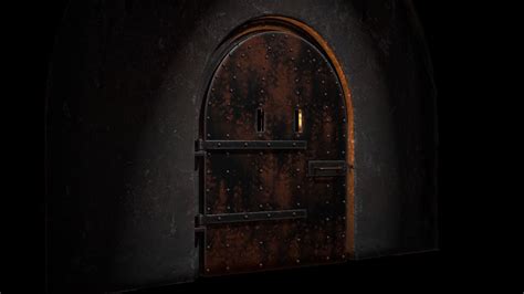 3d model old rusty door in dungeon cgtrader