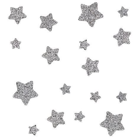 Silver Glitter Star Wall Stickers Star Wall Wall Stickers Glitter