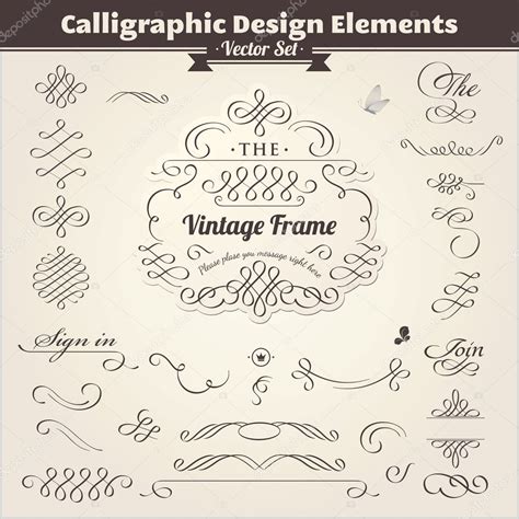 Calligraphic Design Elements — Stock Vector © Mmaximma 10254988