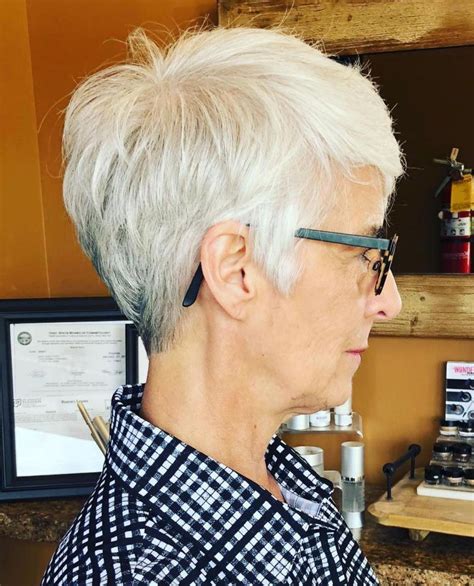 layered gray pixie for seniors short hair older women hair styles for women over 50 short grey