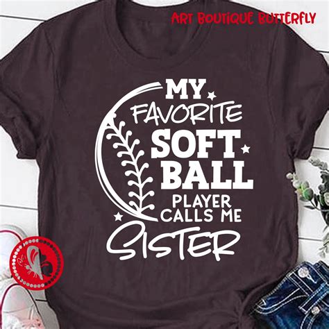 my favorite softball player calls me sister svg sport decor etsy