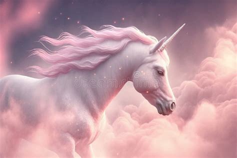 Unicorn In Pink Clouds Wish Fulfillment Concept Pink Trend Color