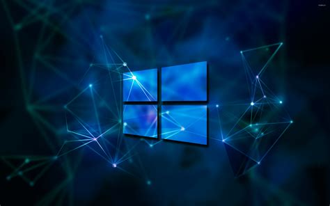 Windows 10 Transparent Logo On Blue Network Wallpaper Computer