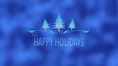 Animated Closeup Happy Holidays Text Blue Stock Motion Graphics Sbv