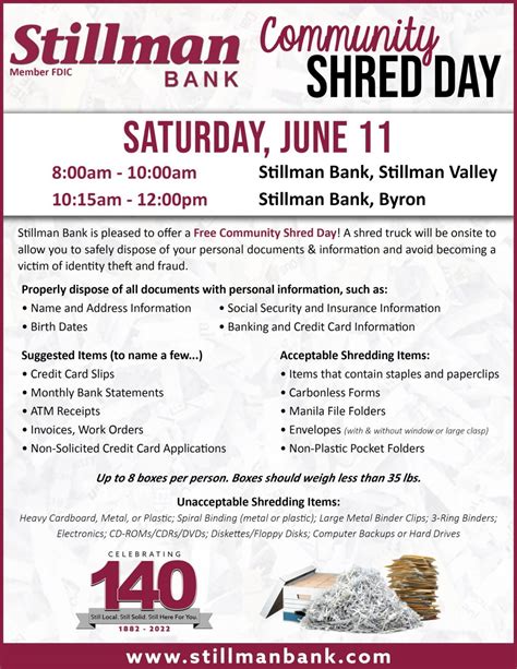 Community Shred Day Stillman Bank