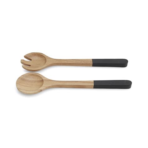 Acacia Wood Salad Bowl And Servers Set