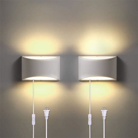 Trlife Wall Sconce Plug In Modern Wall Sconce 9w 3000k Warm White Wall Lights With Plug In Cord