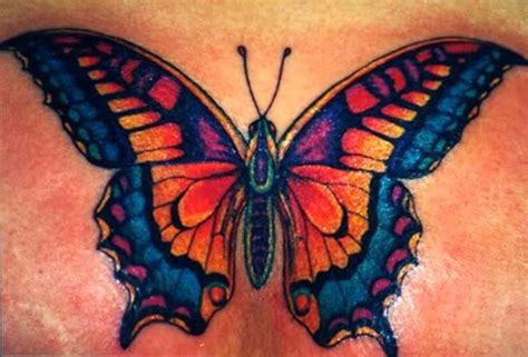 Amazing Tattoo World 3d Betterfly Tattoo On The Chest