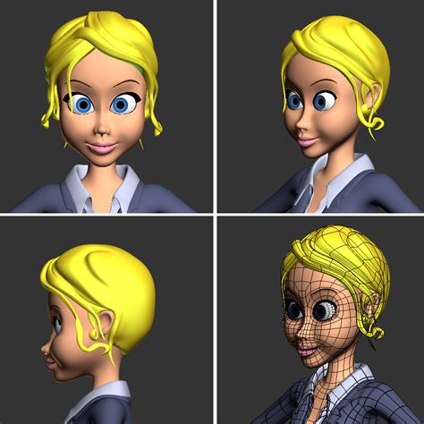 Cartoon Woman Character 3d Model 49 Fbx Obj 3ds Max Free3d