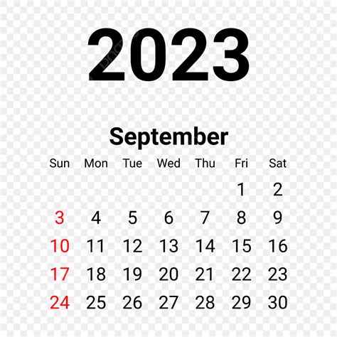 September Calendar Vector Hd Images September 2023 Minimalist Calendar