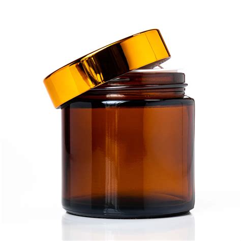 100 120ml Amber Glass Jar With Gold Lid Wholesale Aroma Supplies
