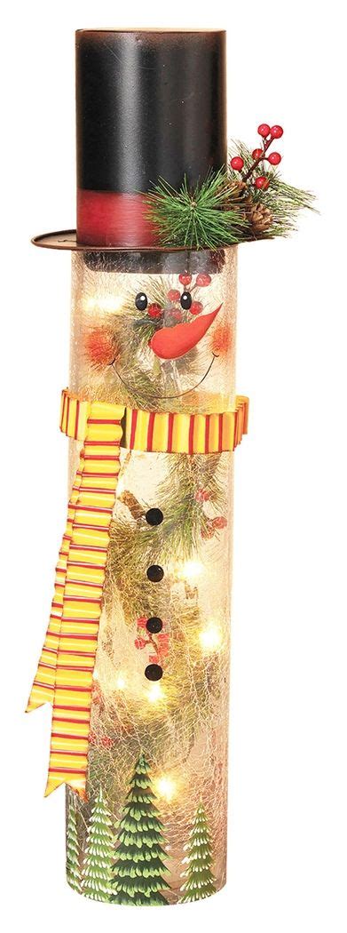 Holiday Lighted Crackle Glass Snowman With Top Hat Ashley Furniture Homestore In 2021 Glass