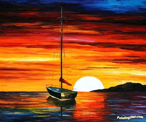 Sunset By The Hill Artwork By Leonid Afremov Oil Painting And Art Prints